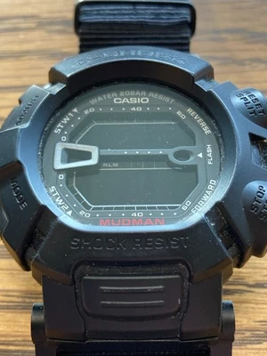 Casio G-Shock Mudman G-9000MS-1, 3031 Black tone LCD, NATO Strap w/ J&K Adaptors Foto 1 de 4