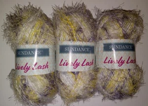Lot of 3 ~ "Sundance - Lively Lash" Yarn ~ "Midnight Gold - 1001" ~ 1.75 oz. ea. - Picture 1 of 3