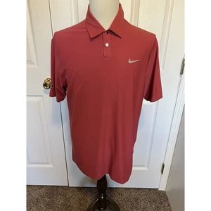  Nike Dri Fit Tiger Woods Collection Golf Polo Shirt (Men's Size Medium) Red - Picture 1 of 11