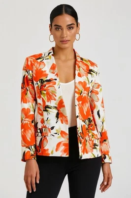 Kasper Women's Desert Bloom Floral Career Open Preppy Blazer Size 16 - Image 1 of 4