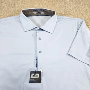 Twillory Poloshirt Herren XXL Performance Tailored Slim Fit Blau Stretch Schnelltrocknend - Bild 1 von 9