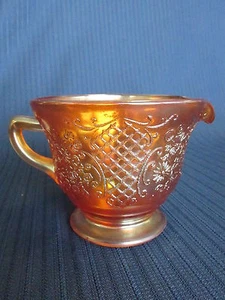 Federal Carnival Glass Iridescent Sunburst Normandie Flower & Lattice Creamer - Picture 1 of 12