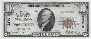 1929 Chase National Bank of the City of New York NY $10 T1 - Picture 1 of 2
