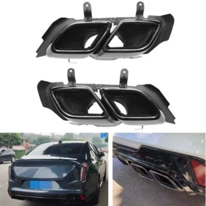 Fit For Cadillac CT4 2020-2025 Black Rear Exhaust Muffler Pipe Tips - Picture 1 of 7