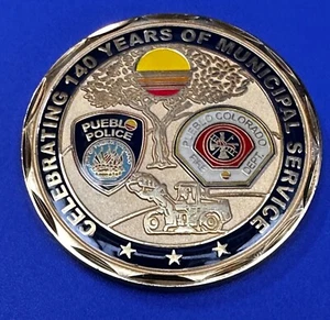 Pueblo Colorado Municipal Service 1870 - 2010 Collectors Challenge Coin - Picture 1 of 14