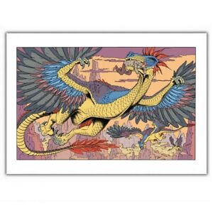 Poster affiche offset Blake et Mortimer avec le dragon (35,5x28cm)