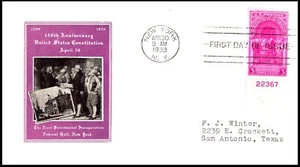 854-42 Washington Ing. FDC, cachet Harry Ioor, indirizzato, patta aperta. - Foto 1 di 3