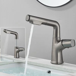 Grifo de lavabo extensible grifo monomando baño lavabo mezclador - Imagen 1 de 16