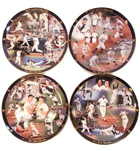 Danbury Mint Baseball New York Yankees 100th Anniversary Plates, Set of 4 - Picture 1 of 23