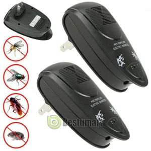 2x Ultrasonic Electronic Anti Mosquito Mice Insect Pest Bug Control Fly Repeller - Picture 1 of 20