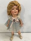 13" ANTIQUE SHIRLEY TEMPLE DOLL “BABY TAKES A BOW”  IDEAL ORIGINAL PIN & DRESS