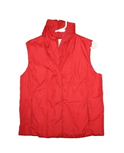 Coldwater Creek Womens Quilted Down Puffer Vest Red Size M Snap Closures Pockets - Picture 1 of 4