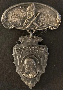 UNITED STATES New York Rochester 1912 Centennial Celebration Badge Bastian Bros. - Bild 1 von 2