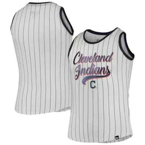 Cleveland Indians New Era Girls Pinstripe Tank Top Size Youth M - Picture 1 of 1