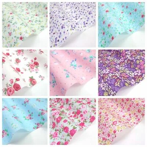 CRAFT FABRIC POLYCOTTON VINTAGE FLORALS HALF METRES CRAFT BUNTING SHABBY CHIC - Picture 1 of 154