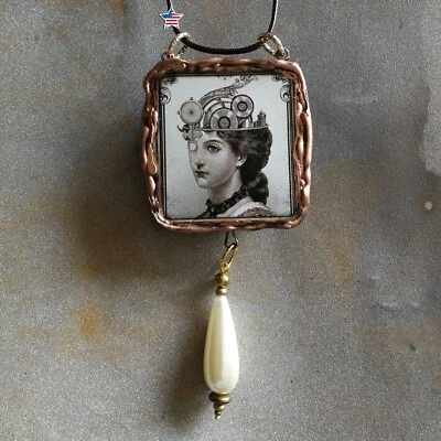 Стимпанк рок ювелирных изделий талисман амулет подвеска готический подвеска ожерелье винтажное изображение - Изображение 1 из 4