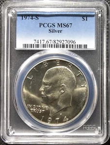 Dólar Eisenhower Ike de plata MS67 1974-S PCGS - Imagen 1 de 2