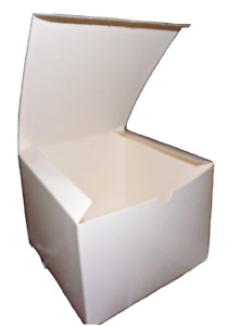 New White Cardboard Tuck Top Gift Boxes with Lids, 6x6x4 (5 Pack) BXs1