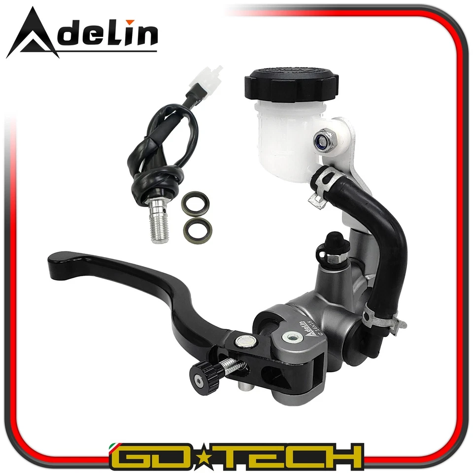 POMPA FRENO RADIALE ANTERIORE 16x18 mm MOTO SCOOTER MOTARD PIT BIKE Grigia DX - Imagen 1 de 4