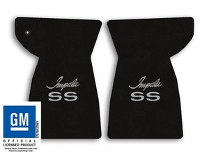 1969 Chevrolet Impala SS - Black Classic Loop Carpet Front Floor Mats - SS Logo - Picture 1 of 12