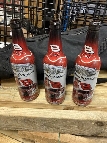 Dale Earnhardt Jr #8 Budweiser 1 Pint 6 Fl Oz Bottle Empty set of three total Cover