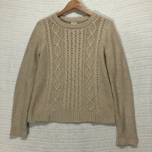 J. Suéter Pullover Tejido Cable Redondo Clásico Informal Tostado Talla S - Imagen 1 de 10