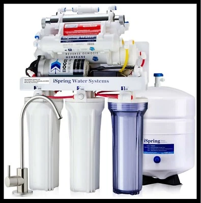 7 Stage Under Sink Reverse Osmosis RO Water Filter System Alkaline w/ Pump + UV - Image 1 of 4