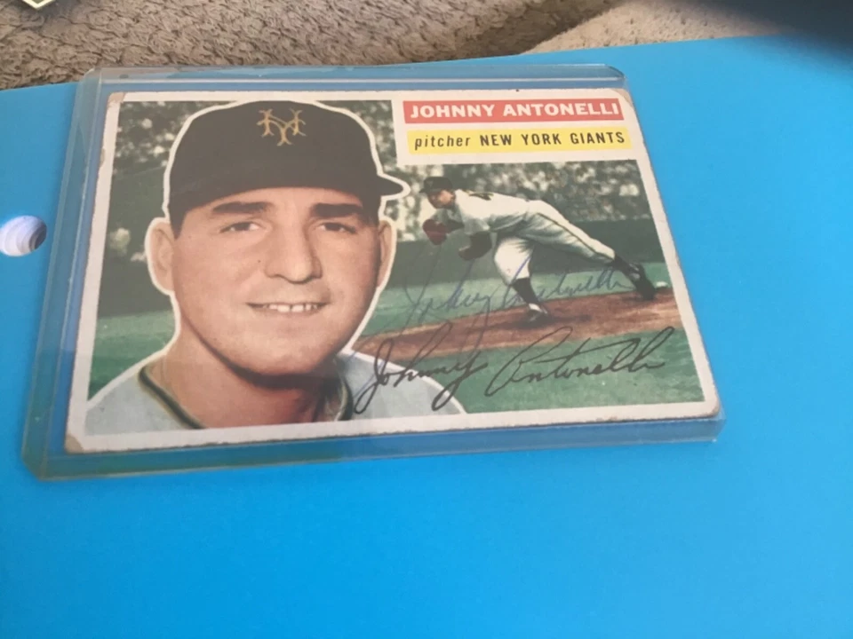 Signed Johnny Antonelli 1956 Topps card...San Francisco Giants - Image 1 of 1
