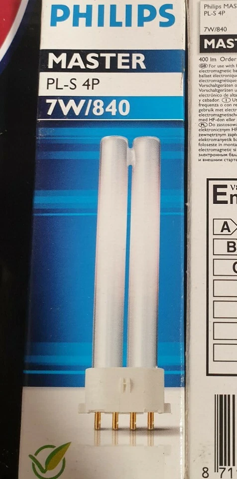 Philips PL-S 7W/840 2G7 4-pin Neutral White New Incl. Tax