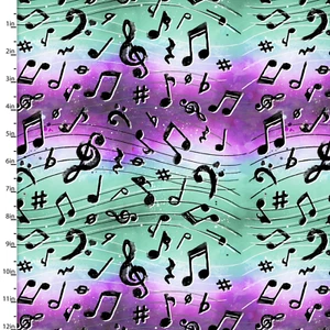 Rhythm and Hues Notes Cotton Fabric - Picture 1 of 2