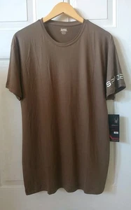 SPYDER FITTED BROWN LOUNGE WEAR T-SHIRT, SIZE XL - Picture 1 of 4