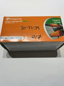 Extra Strong Thick Grip Nitrile Gloves Orange - Picture 1 of 4