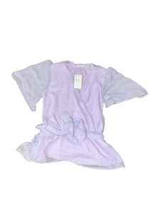 Quiz Women’s Lilac 100% Polyester Lined Short Sleeve V-Neck Blouse Top Size UK8 - Picture 1 of 11