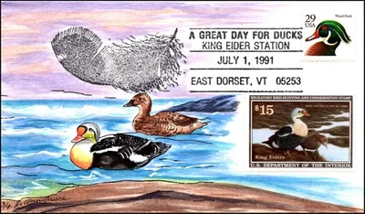 Scott RW58 1991 $15.00 Duck Stamp Jo Ann Bruce Hand Painted FDC 3 Of 4 - Image 1 of 2