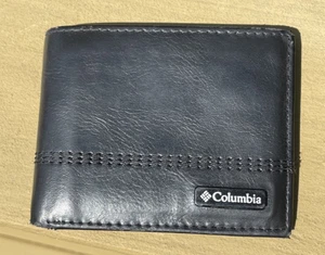 Columbia Wallet Mens Black Soft Genuine Leather Bifold RFID Blocking - Picture 1 of 7