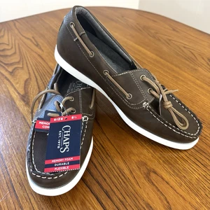 NWT Chaps Benny Cognac Casual Nautical Moc Toe Boat Shoes Men's Size 8.5 - Picture 1 of 7