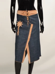 Vintage Y2K Damen Boho mittellanger gerader Rock Größe 10 - Bild 1 von 10