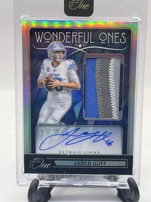 2020 Panini One Wonderful Ones Jared Goff Auto/3clr Patch #d 37/99 Detroit Lions - Image 1 of 2