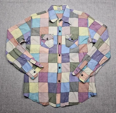 The Territory Ahead Shirt Mens 2XL Multicolor Patchwork Madras Long Sleeve - Image 1 of 4