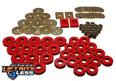 Juego de montaje de carrocería de suspensión Energy - Rojo - Poliuretano de rendimiento Foto 1 de 2