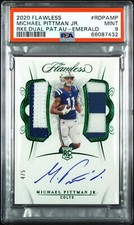 2020 PANINI FLAWLESS ROOKIE DUAL PATCH AUTOGRAPHS MICHAEL PITTMAN JR EMERALD /5