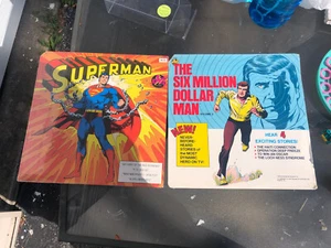 Superman + Six Million Dollar Man Power Records SEALED Vinyl LP Record Lot Seal - Picture 1 of 16