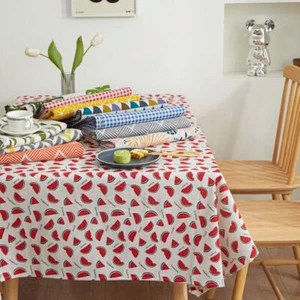 Stain Resistant Tablecloth, Waterproof Tablecloth Indoor Outdoor Soft Faux Linen - Picture 1 of 33