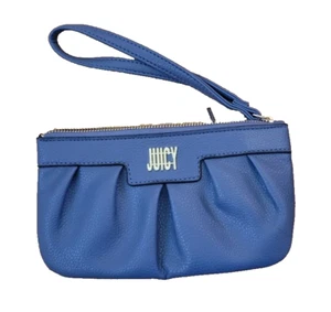 Juicy Couture Blue Gray Women's Wristlet Wallet Purse w/Zipper and Handle Strap - Picture 1 of 6