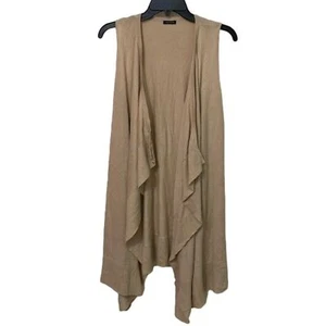 Magaschoni Beige Knit Open Cardigan Sweater Vest Womens Size Small? Lagenlook - Picture 1 of 9