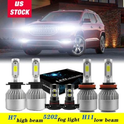 Faros LED 6* faros antiniebla 6000 k para GMC Acadia 2007 2008 2009 2010 2011 2012 Foto 1 de 4