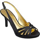 Nine West Jakana Black Gold Shoes 7Cm High Heels Size 7M Nearly New