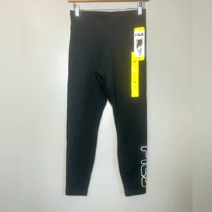 Fila Leggings Negro Tobillo Ropa Deportiva Logotipo Talla Pequeña Deportivo Atletismo - Imagen 1 de 5