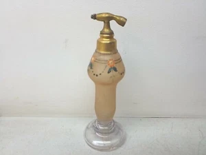 Zecholovakia Hand Blown Glass And Painted Perfume Atomizer With Floral Trim Vtg - Picture 1 of 8