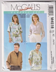 4518 McCALLS Easy - CAMICIA E PANTALONCINI - UNISEX taglia L/XL 42/48" circonferenza petto - Foto 1 di 2